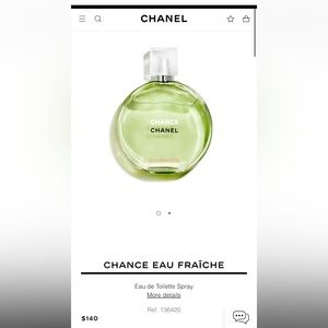 3.4oz Chance Chanel Eau Fraiche Eau De Toilette